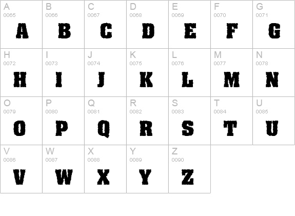 Grunge Aching Bold uppercase A-Z preview