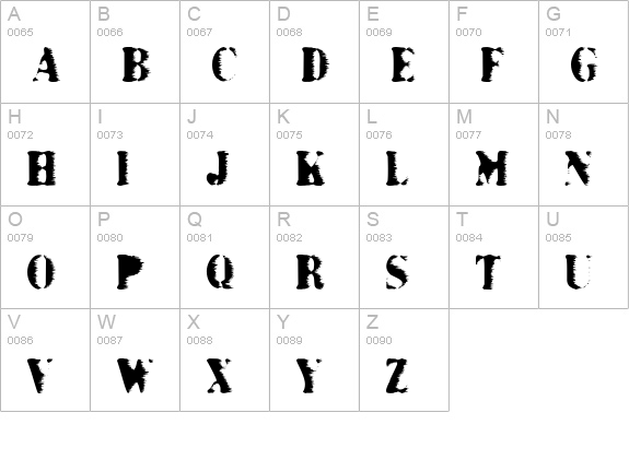 Grunge Bold uppercase A-Z preview