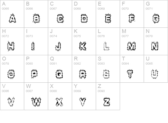 Grunge Puddles uppercase A-Z preview
