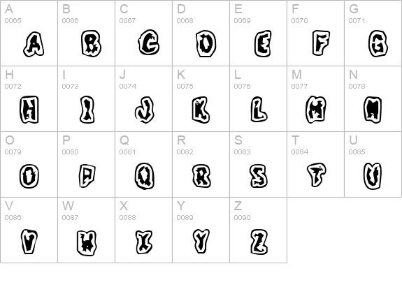 GrungeTastik uppercase A-Z preview