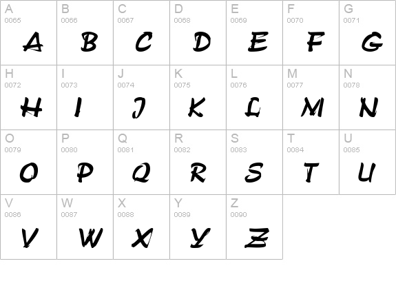 GrunionScript Italic uppercase A-Z preview