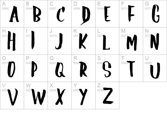 GS Claretta Brush Font uppercase A-Z preview