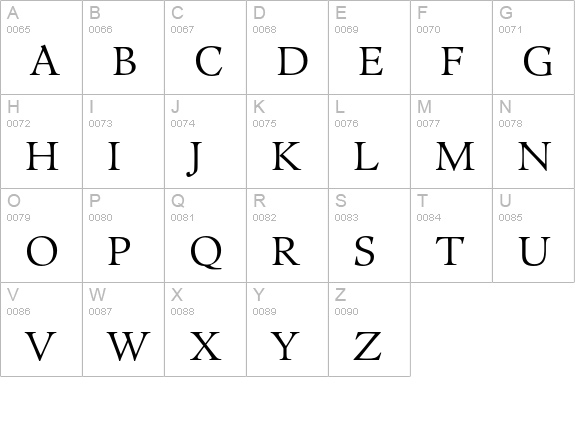 Guardi 55 Roman uppercase A-Z preview