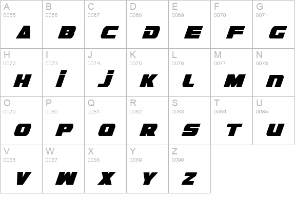 Guardian Condensed Italic uppercase A-Z preview