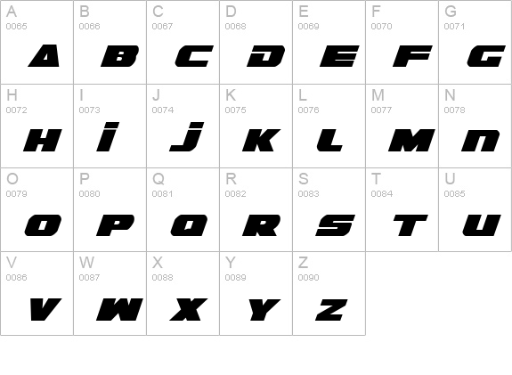 Guardian Expanded Italic uppercase A-Z preview