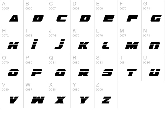 Guardian Laser Italic uppercase A-Z preview
