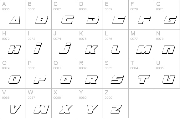 Guardian Shadow Italic uppercase A-Z preview