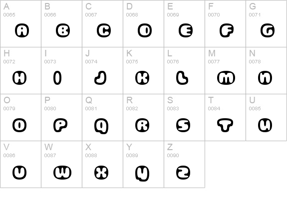 Gubblebum uppercase A-Z preview