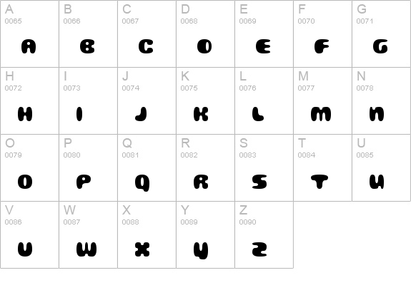 Gubblebum Black uppercase A-Z preview