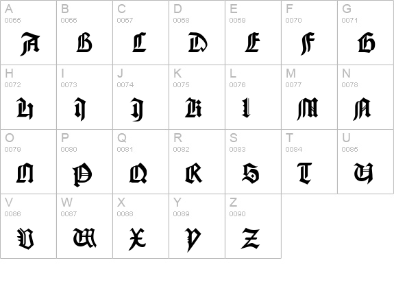 Gudenberg DB uppercase A-Z preview