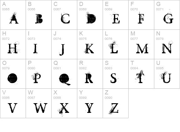 Guilty gardens uppercase A-Z preview