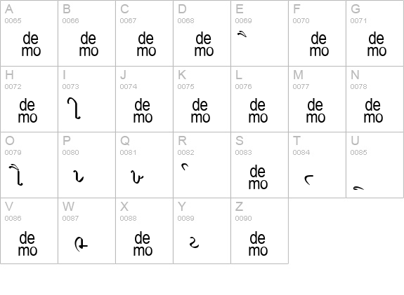 Gujrati Saral-DEMO uppercase A-Z preview