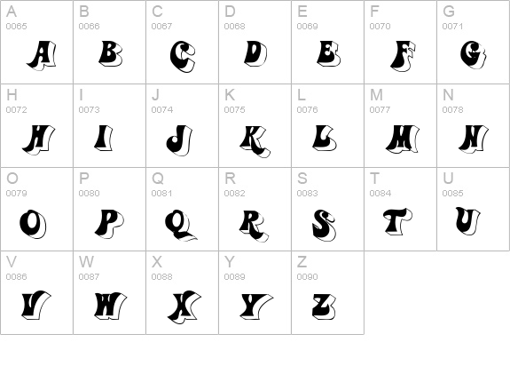 GummyDisplay uppercase A-Z preview