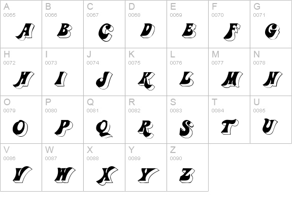 GummyDisplay Italic uppercase A-Z preview