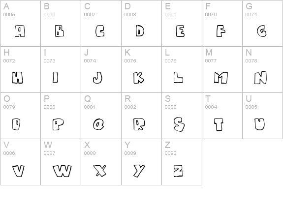 Gumpy one uppercase A-Z preview