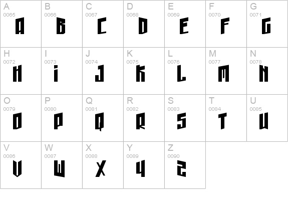 Gunhead Chick uppercase A-Z preview