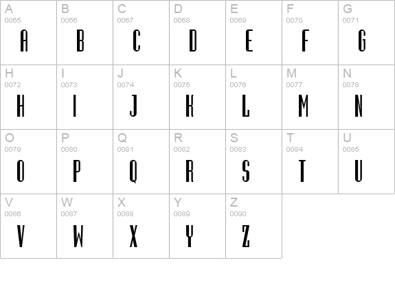 Gustavus uppercase A-Z preview