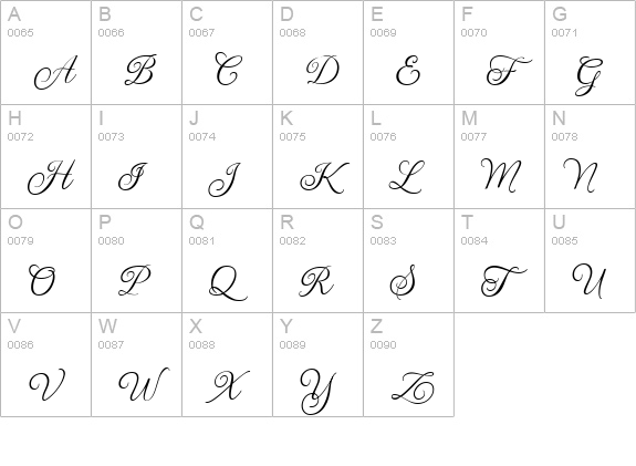Gwendolyn uppercase A-Z preview