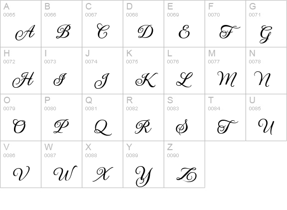Gwendolyn Bold uppercase A-Z preview
