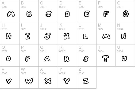 Gwibble uppercase A-Z preview