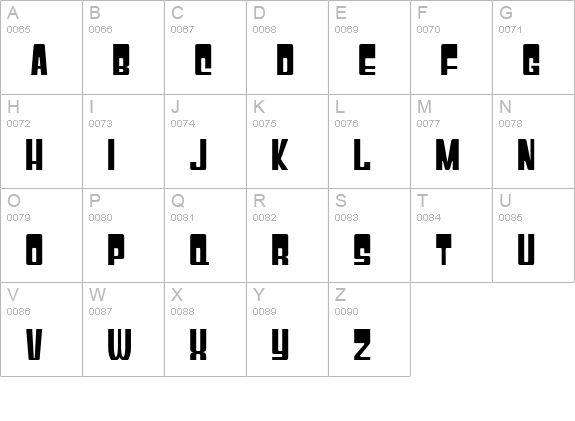 Gyparody uppercase A-Z preview