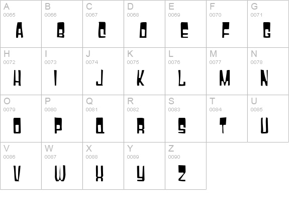 Gyparody Gaunt uppercase A-Z preview