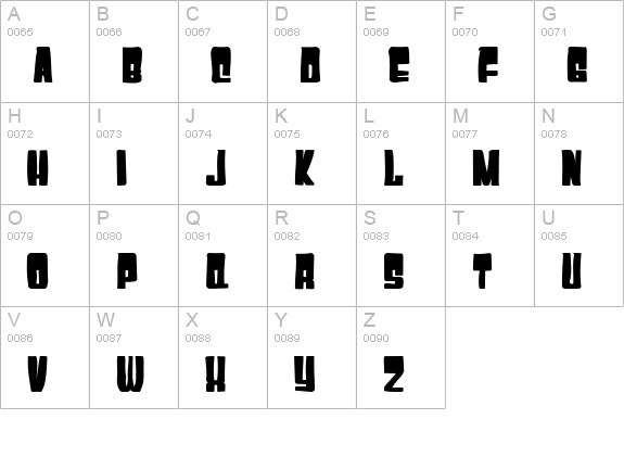 Gyparody Ink uppercase A-Z preview