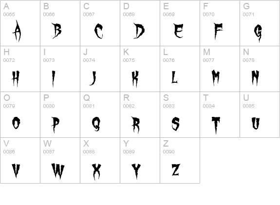 Gypsy Curse uppercase A-Z preview