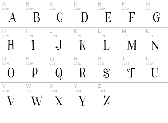 GypsySwitchJF uppercase A-Z preview