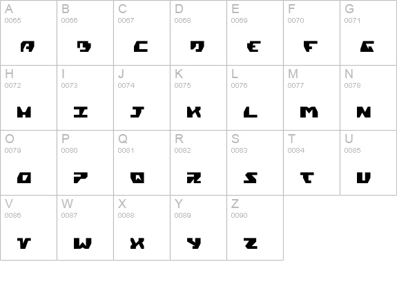 Gyrfalcon uppercase A-Z preview