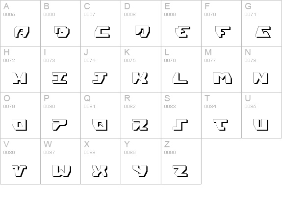 Gyrfalcon 3D uppercase A-Z preview