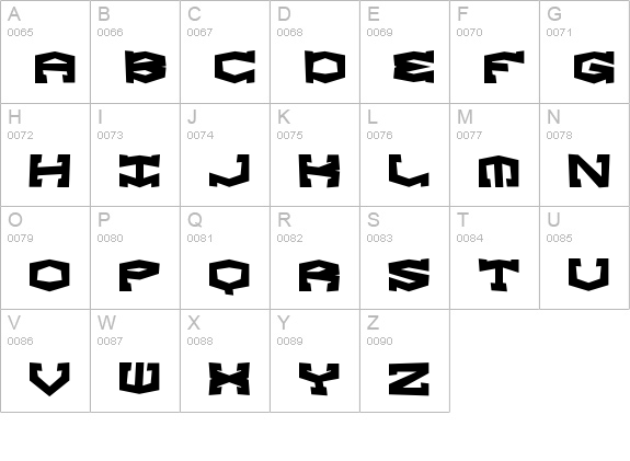 Gyrose Shift BRK uppercase A-Z preview
