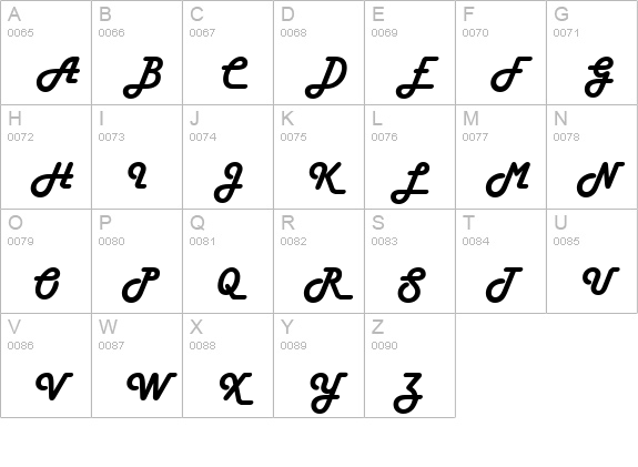 H652-Script-Regular uppercase A-Z preview