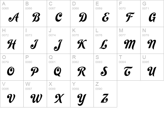 HabanoST uppercase A-Z preview