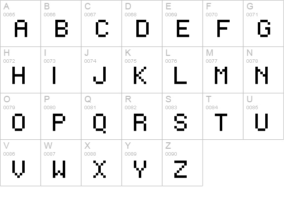 Hachipochi-EightAl uppercase A-Z preview