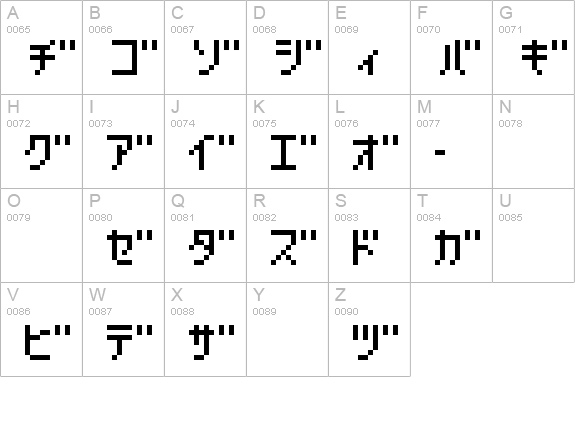 Hachipochi-EightKt uppercase A-Z preview