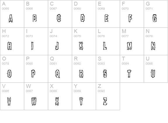 Hack & Slash BRK uppercase A-Z preview