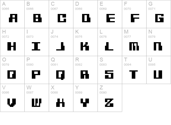 Hacker uppercase A-Z preview