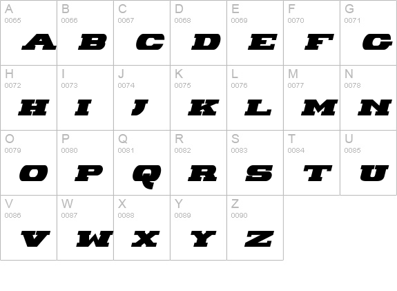 Hackney Block Italic uppercase A-Z preview