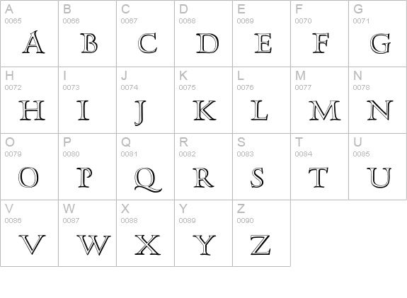HadrianoStoneCut uppercase A-Z preview
