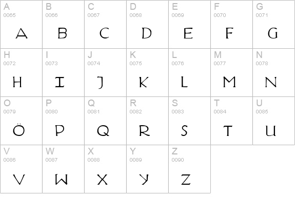Hadriatic uppercase A-Z preview