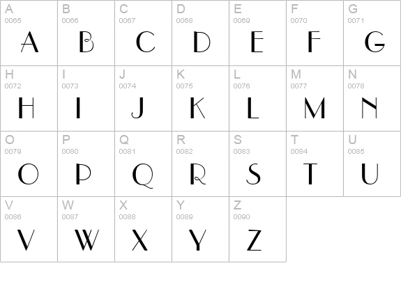 Hafnium uppercase A-Z preview