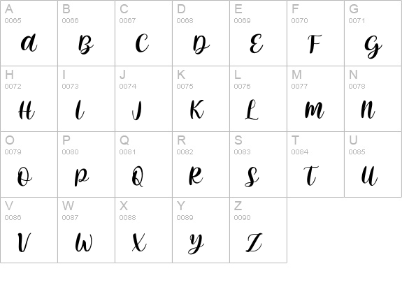 Hairmony uppercase A-Z preview