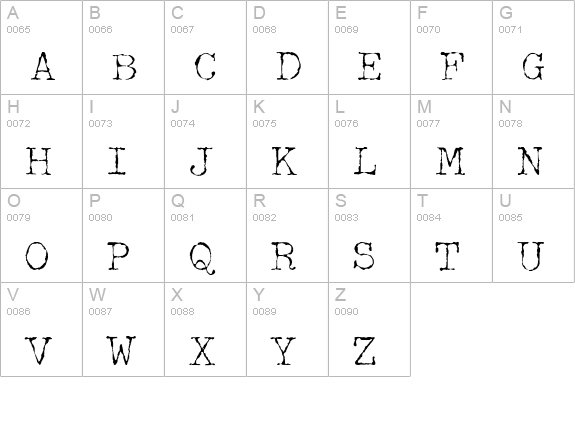 Halbstarke Pica uppercase A-Z preview