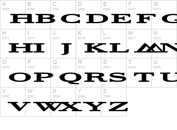 Halcyonia Superwide uppercase A-Z preview