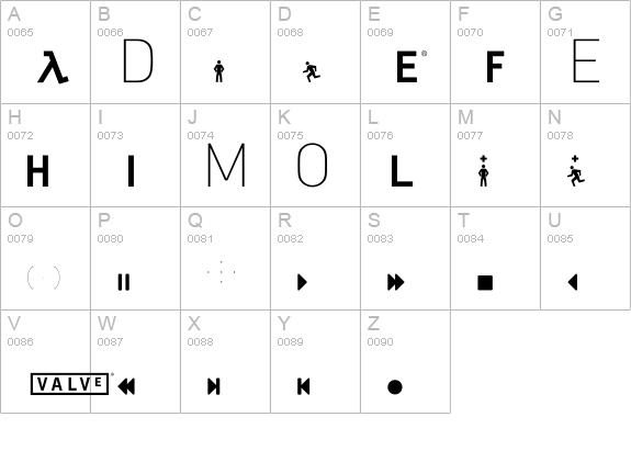 HalfLife2 uppercase A-Z preview