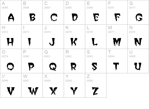 Halloween uppercase A-Z preview