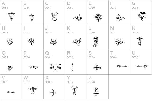 Halloween Borders uppercase A-Z preview