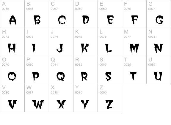 Halloween Regular uppercase A-Z preview