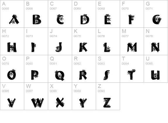 Halloween Spider uppercase A-Z preview